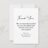 感謝していモダンは写真生まれたばかりのカード サンキューカード (裏面)