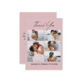感謝していモダンは5枚の写真をピンク結婚スの ノートカード (正面/裏面インサイチュ)