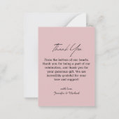 感謝していモダンは5枚の写真をピンク結婚スの ノートカード (裏面)