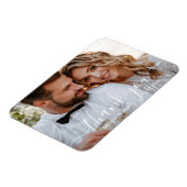 感謝していモダンは、シックな手書き結婚写真 マグネット (左側)