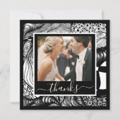 感謝していモダンエレガント白黒 (正面)