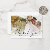 感謝していモダンシックな手結婚跡の写真 ノートカード (正面/裏面インサイチュ)