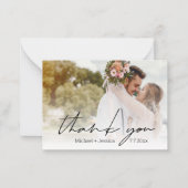 感謝していモダンシックな手結婚跡の写真 ノートカード (正面)