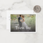 感謝していモダンタイポグラフィ結婚の写真 ノートカード (正面/裏面インサイチュ)