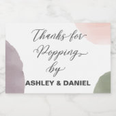 感謝していモダンボトル・ラベルによるポップ スパークリングワインラベル (シングルラベル)