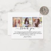 感謝していモダン卒業3写真予算 ノートカード (正面/裏面インサイチュ)