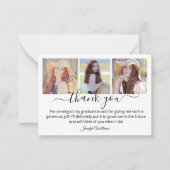 感謝していモダン卒業3写真予算 ノートカード (正面)