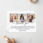 感謝していモダン卒業3写真予算 ノートカード (正面/裏面インサイチュ)