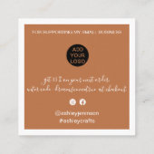 感謝していモダン台詞の順序はミニマルterracotta スクエア名刺 (裏面)