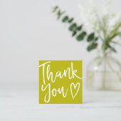 感謝していモダン台詞の順序はライムシンプル・グリーン スクエア名刺 (スタンド正面)
