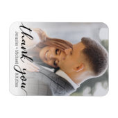 感謝していモダン君、シックな手結婚跡 マグネット (横)