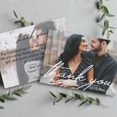 感謝していモダン手書きシック結婚の2つの写真 ノートカード