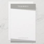 感謝していモダン灰色シンプルクール君 便箋 (正面/裏面)