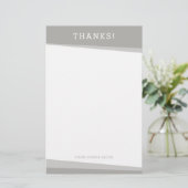 感謝していモダン灰色シンプルクール君 便箋 (スタンド正面)