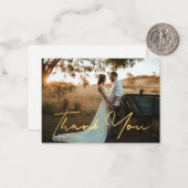 感謝していモダン金ゴールドの手結婚跡 ノートカード (正面/裏面インサイチュ)