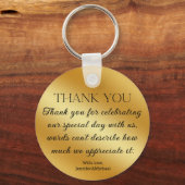 感謝していモダン金ゴールドをスクリプ結婚トする キーホルダー (正面)