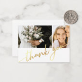 感謝していモダン金ゴールド書結婚のコラージュ ノートカード (正面/裏面インサイチュ)