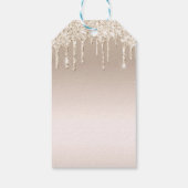 感謝していモダン16個の金ゴールド滴グリッター ギフトタグ (裏面)