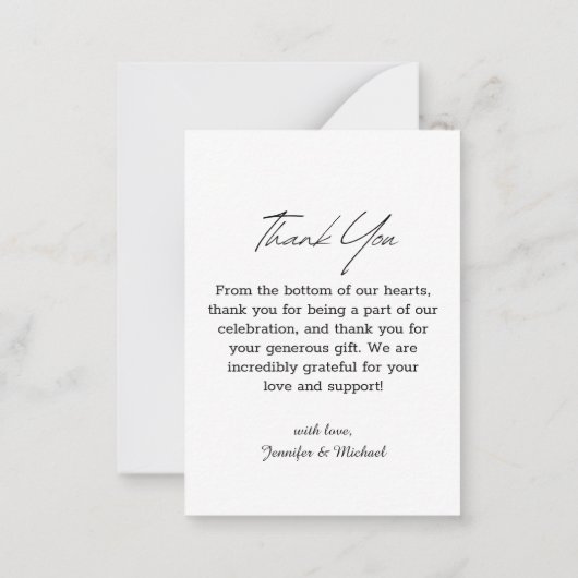 感謝していモダン5枚の写真のコラージュ結婚の ノートカード (裏面)