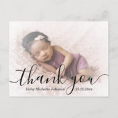 感謝していモダン、台本生まれたばかりのの赤ん坊の写真 ポストカード (正面)
