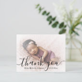 感謝していモダン、台本生まれたばかりのの赤ん坊の写真 ポストカード (スタンド正面)