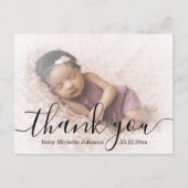 感謝していモダン、台本生まれたばかりのの赤ん坊の写真 ポストカード (正面)