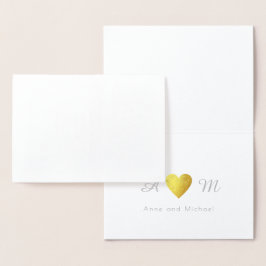 感謝していモノグラムの結婚の 箔カード