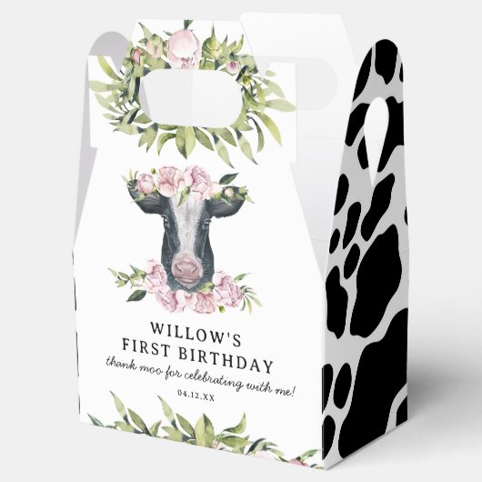 感謝していモー任意の年のフローラ牛女の誕生日 フェイバーボックス (オープン)