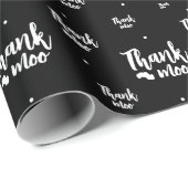 感謝していモー白黒ラッピング紙 ラッピングペーパー (ロールコーナー)