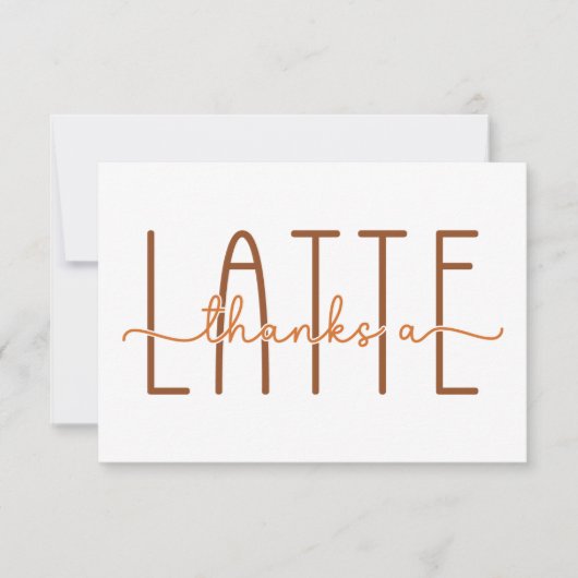 感謝していラテのコーヒーの赤ちゃんシャワー サンキューカード (正面)