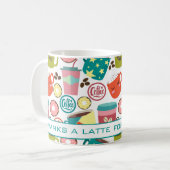 感謝していラテコーヒーと感謝の気持ち コーヒーマグカップ (正面左)