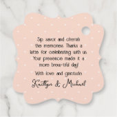 感謝していラテコーヒーウェディングシャワーありがとう フェイバータグ (裏面)