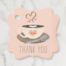 感謝していラテコーヒーウェディングシャワーありがとう フェイバータグ