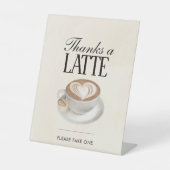 感謝していラテベビーがシャワーを醸造している 台座サイン (正面)