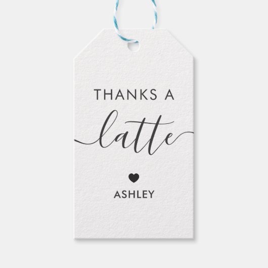 感謝していラテラベル、コーヒーギフトラベル、クラフト ギフトタグ (正面)