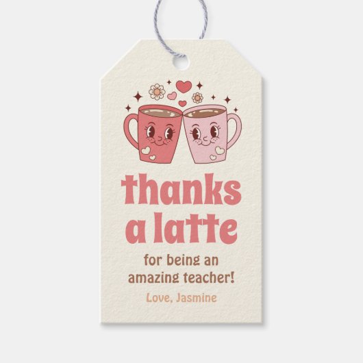感謝していラテ先生の高さ ギフトタグ (正面)