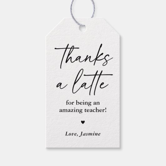 感謝していラテ先生の高さ ギフトタグ (正面)