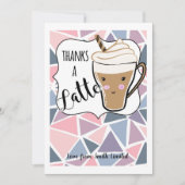 感謝していラテ紫のギフトカードのホルダーのコーヒー 招待状 (正面)