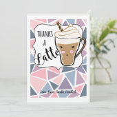 感謝していラテ紫のギフトカードのホルダーのコーヒー 招待状 (スタンド正面)