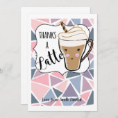 感謝していラテ紫のギフトカードのホルダーのコーヒー 招待状 (正面/裏面)