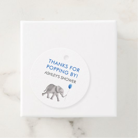 感謝していラベルのエレファントベイビーシャワー フェイバータグ (インサイチュ)