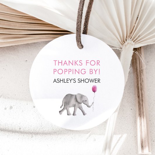 感謝していラベルのエレファントベイビーシャワー フェイバータグ