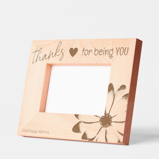 感謝していレーザーエッチング写真枠 レーザー彫刻フレーム (左)