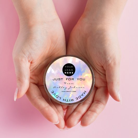 感謝していロゴ自筆製ピンクブルー ラウンドシール