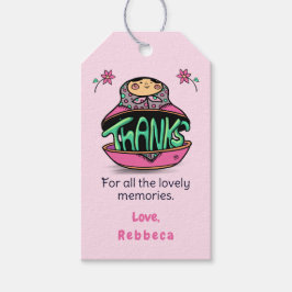 感謝していロシアの人形 ギフトタグ