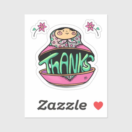 感謝していロシアの人形 シール (シート)