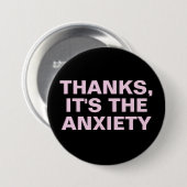 感謝してい不安ピンク皮肉スローガンだ 缶バッジ (正面&裏面)