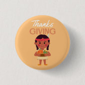 感謝してい与えボタン – フェスティバルトルコ感謝祭 缶バッジ (正面)