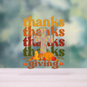 感謝してい与え十字形かぼちゃ アクリルサイン (ニュートラル)