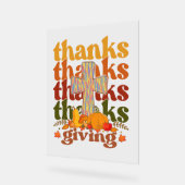 感謝してい与え十字形かぼちゃ アクリルサイン (傾斜)